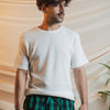 Waffle Knit Round Neck T-Shirt